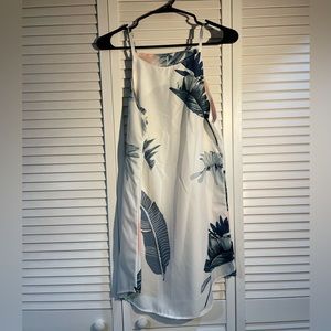 Tropical print slip dress
